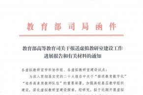 教育部高等教育司关于报送虚拟教研室建设工作进展报告和有关材料的通知