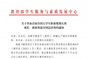 首届全国大学生职业规划大赛成长、就业赛道全国总决赛通知