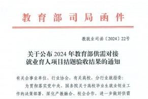 关于公布2024年教育部供需对接就业育人项目结题验收结果的通知